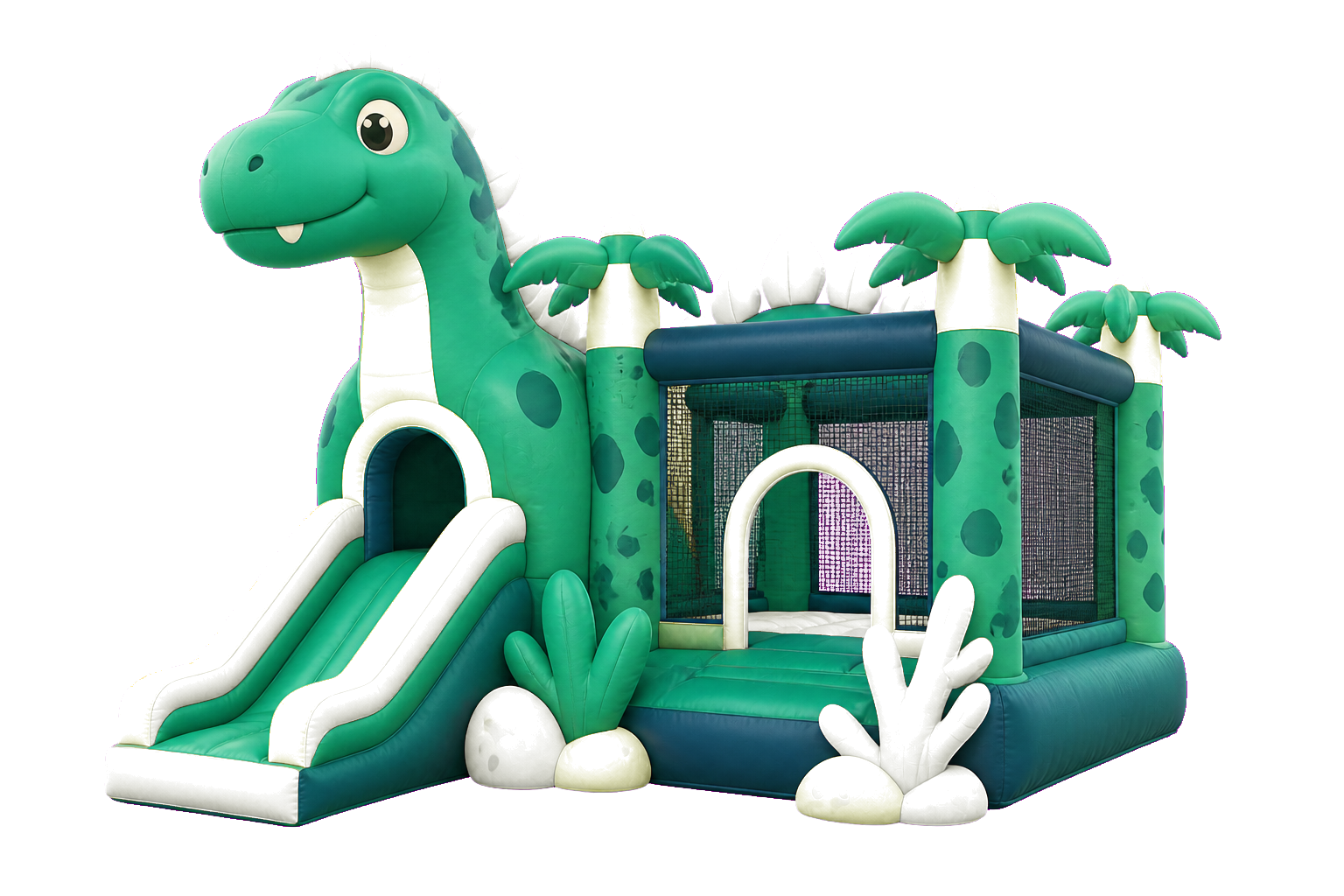 Farebný dinosaurí skákací hrad